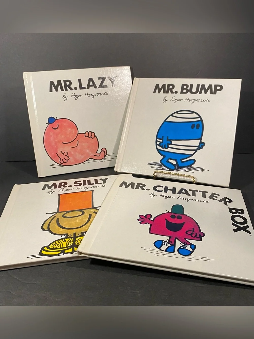 Mr. Men Vintage Books Bundle Roger Hargreaves- Bump Lazy Silly Chatterbox